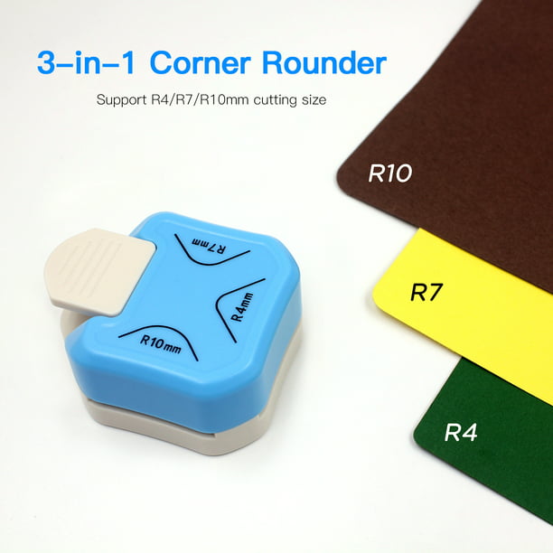 Punzón redondeador de esquinas 3 en 1 R4/R7/R10mm Cortador recortador de  esquinas redondas para yeacher Redondeador de esquinas