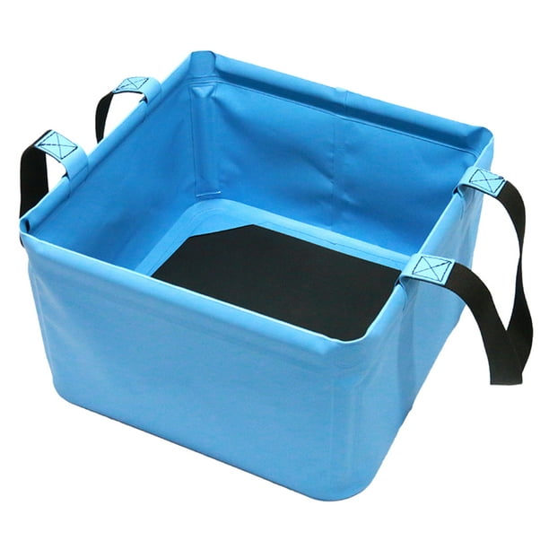 Cubo de agua plegable, cubo plegable con mango portátil, cubo plegable de  plástico de silicona verde para acampar (grande)