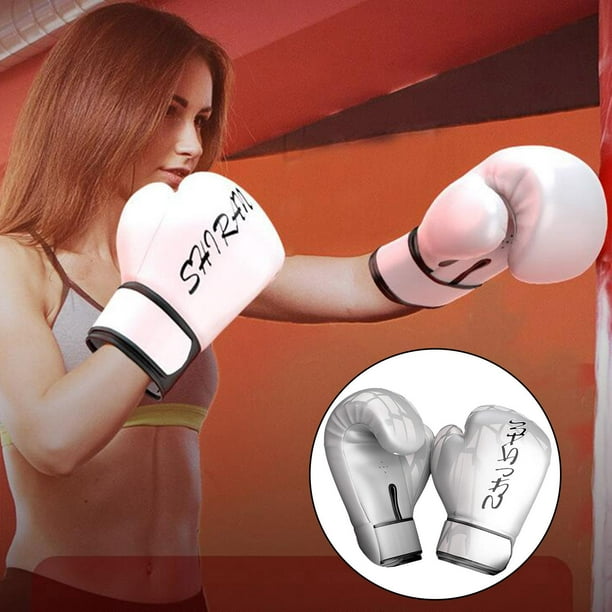 Guantes de boxeo profesional para hombres ujeres, guantes de entrenamiento  de lucha de Kickboxing, guantes de boxeo de estilo Muay Thai, - 8oz_White  8oz_Bnco Baoblaze guantes de boxeo