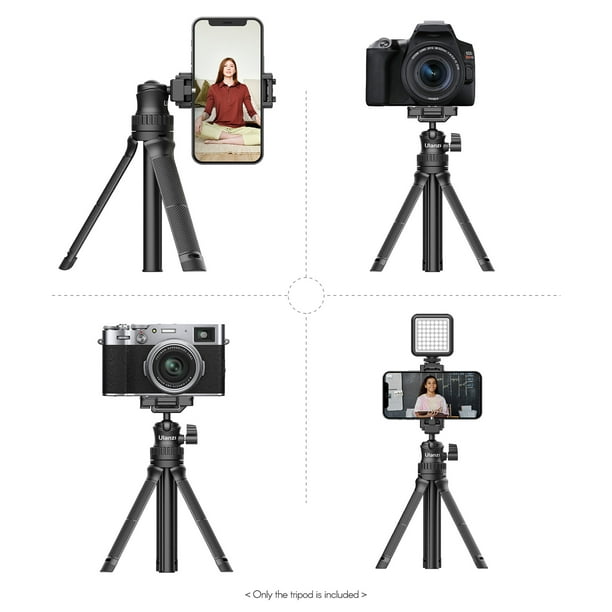 Mini trípode negro para cámara, tornillo de 1/4 universal para cámara de  vlog Sony/Canon/Nikon/Fujifilm, soporte de trípode portátil extensible para
