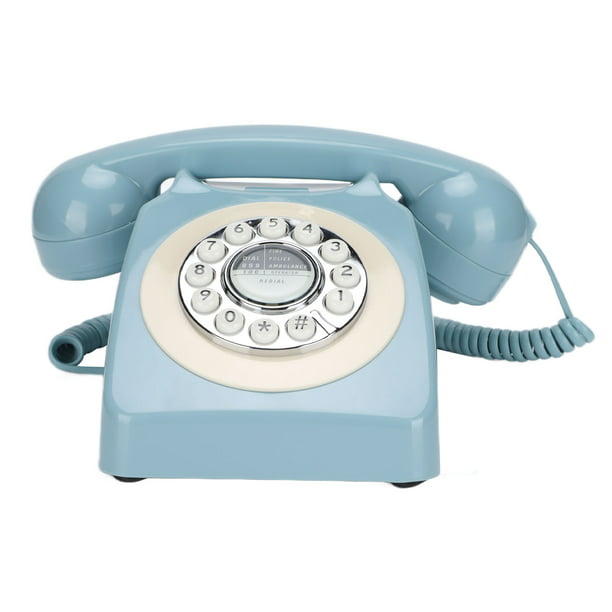 Teléfono vintage europeo, teléfono fijo clásico, teléfono con cable antiguo  con pantalla LCD, teléfono de oficina en casa con cable con función de