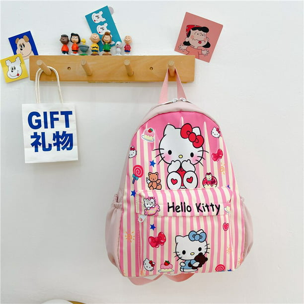 Mochila Kawaii Sanrio de gran capacidad para niños, mochila escolar de  viaje, Cinnamoroll, bolsa de almacenamiento, bolsa de libros Kuromi, Hello  Kitty, regalo para niñas