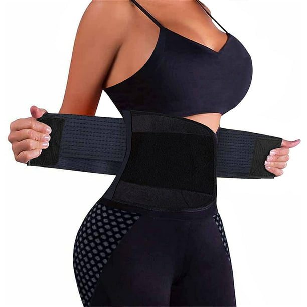 Cinturón de entrenamiento de cintura para mujer, recortador de cintura,  cinturón moldeador de cuerpo adelgazante, cinturón de faja deportiva (grado  superior), color negro Ormromra Protección Deportiva
