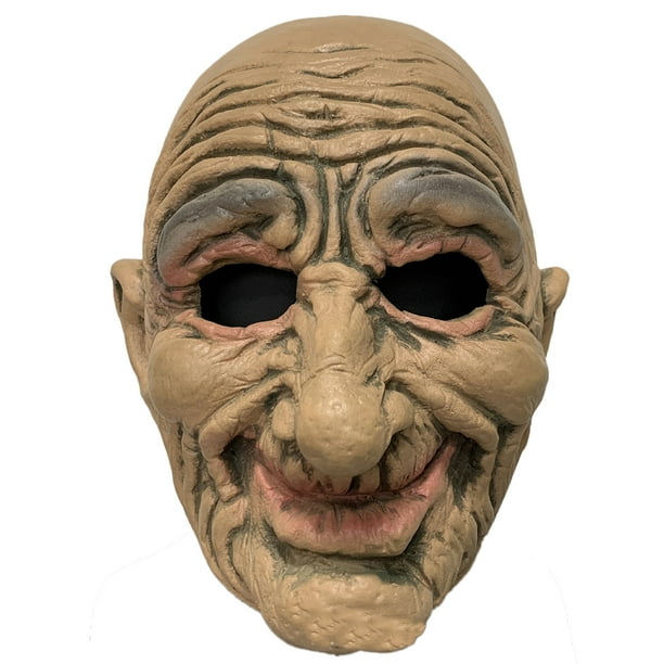 Máscara de anciano de látex para Halloween, máscara de anciano con peluca  gris