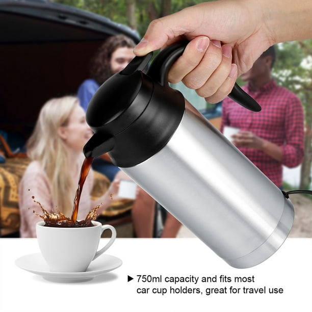 Cafetera portátil, taza de acero inoxidable, calentador de taza de café  para automóvil con CC 12 V, cafetera eléctrica, cafetera de café expreso