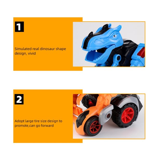 Transformando juguetes de coche para 3-7 años, juguetes de dinosaurios  Juguetes de coche Robot Juguetes Niños Fricción Coche Regalos de cumpleaños  para niños 2 en 1 Transformando coche transformando R