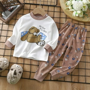 Conjunto de ropa de dormir para niños, ropa de dormir, Jersey, top, pantalones, pijama de Navidad, dibujos animados de dinosaurios, pijamas para bebés, niños y niñas, invierno, otoño