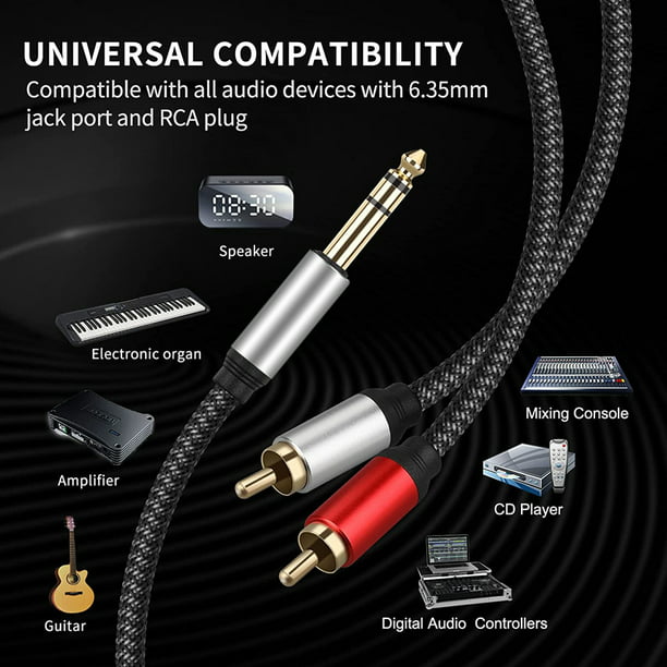 Cables de audio digital coaxial 6 pulgadas RCA hembra a 2-RCA macho  adaptador divisor