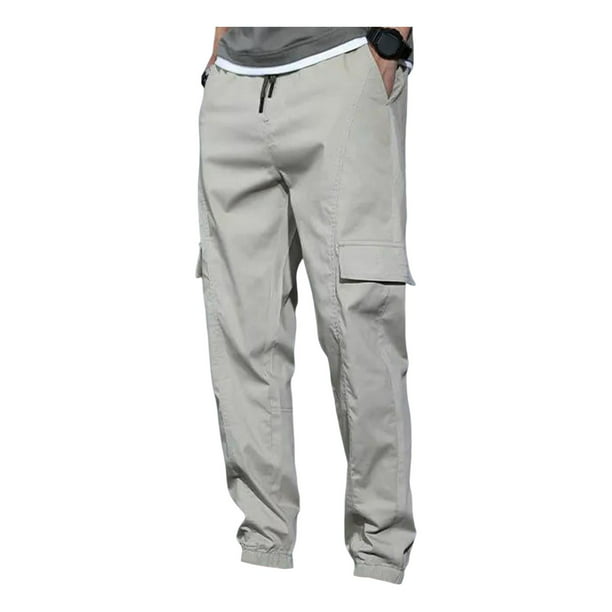 Pantalones de carga para hombre de moda Pantalones de chándal de cintura  alta de pierna ancha Pantalones de chándal de ajuste relajado con 4XL