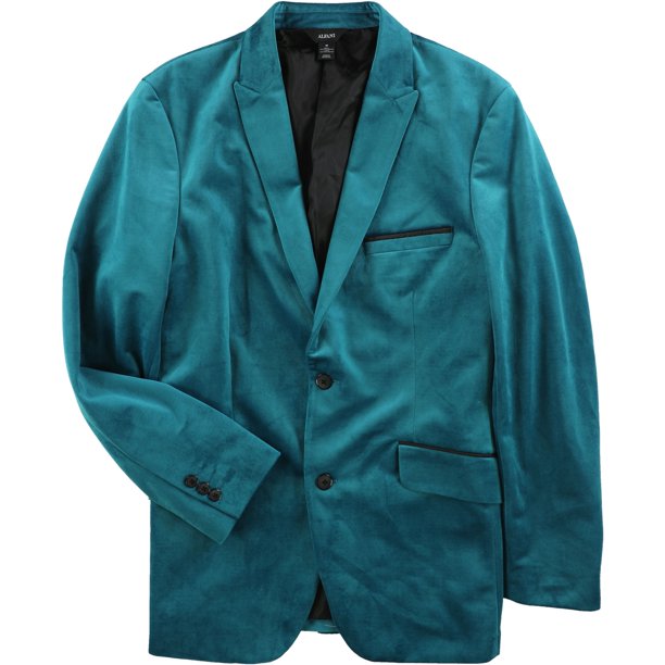 Blazer de terciopelo verde azulado para hombre / Chaqueta para