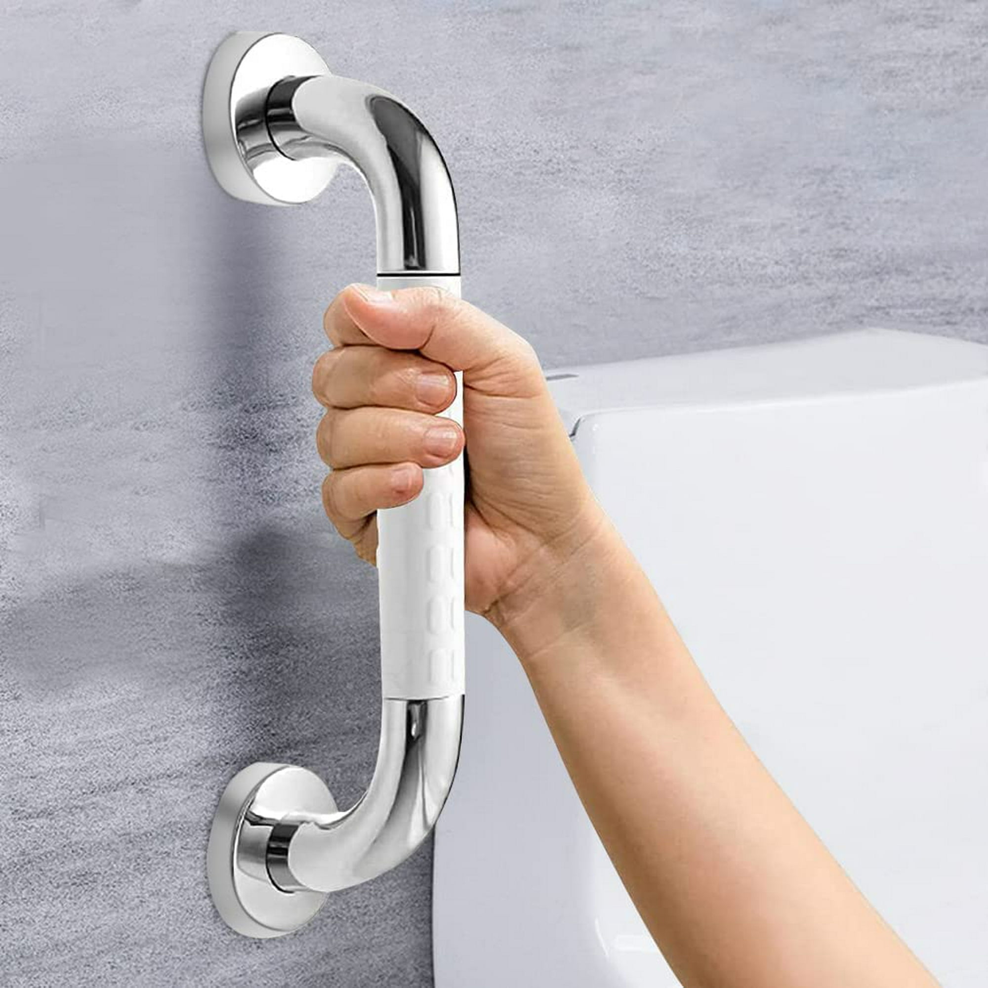 Barras de apoyo para ducha para pared de baño, barra de agarre de acero  inoxidable 304 en forma de T montada en la pared, barandillas de agarre  para