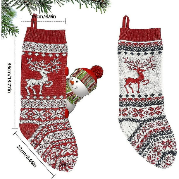  Oyihfvs Medias de Navidad abstractas con rayas blancas y  negras, 2 unidades, calcetines de regalo grandes de piel sintética,  calcetines de regalo para fiesta de Navidad, hogar, escaleras familiares, :  Hogar