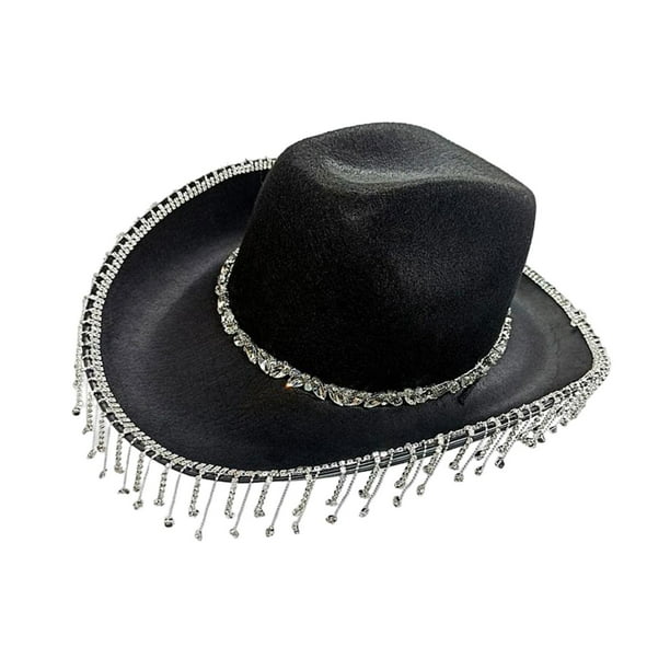 Sombrero de vaquero occidental, sombrero de , fiesta de compromiso nupcial decorativa, vestido de viaje de verano para mujer, de Negro Sunnimix Sombrero de vaquero | Walmart en línea