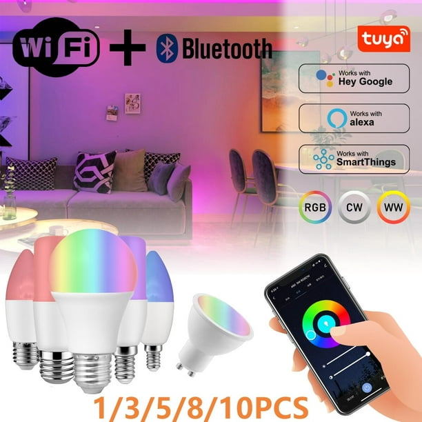 Bombilla LED inteligente RGB con Wifi y Bluetooth