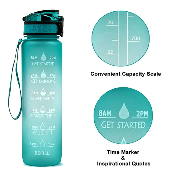 Botella deportiva sin BPA de 1,5 litros con filtro, botella grande para  beber, hervidor de agua, taza para agua hirviendo, 2600ml