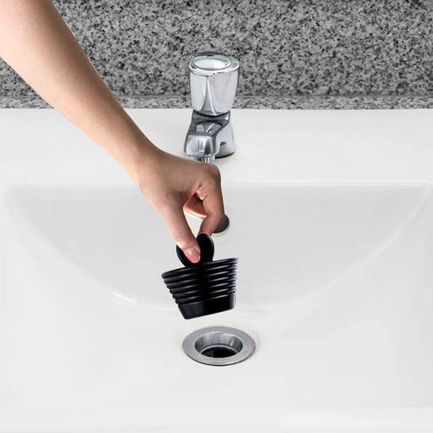 Tapón de bañera universal para ducha y tapón de drenaje de jacuzzi, tapón  de silicona para fregadero de cocina (negro + blanco) Vhermosa LT59-2