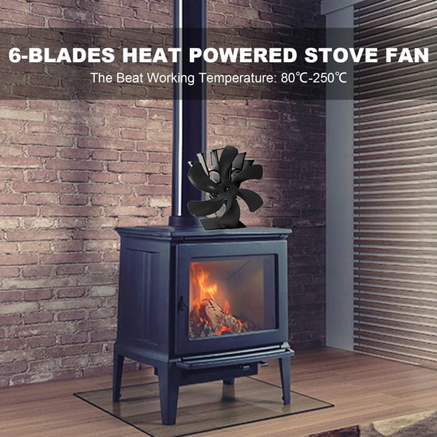  Ventilador térmico de aleación de aluminio para estufa de  chimenea, ventilador térmico de 6 aspas, para estufa de leña, ventiladores  de chimenea, accesorios de estufa y chimenea : Hogar y Cocina