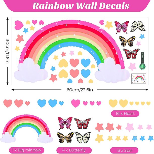 Stickers Pegatinas Decorativas Arcoiris Nubes Estrellas – Sweet Baby Kid