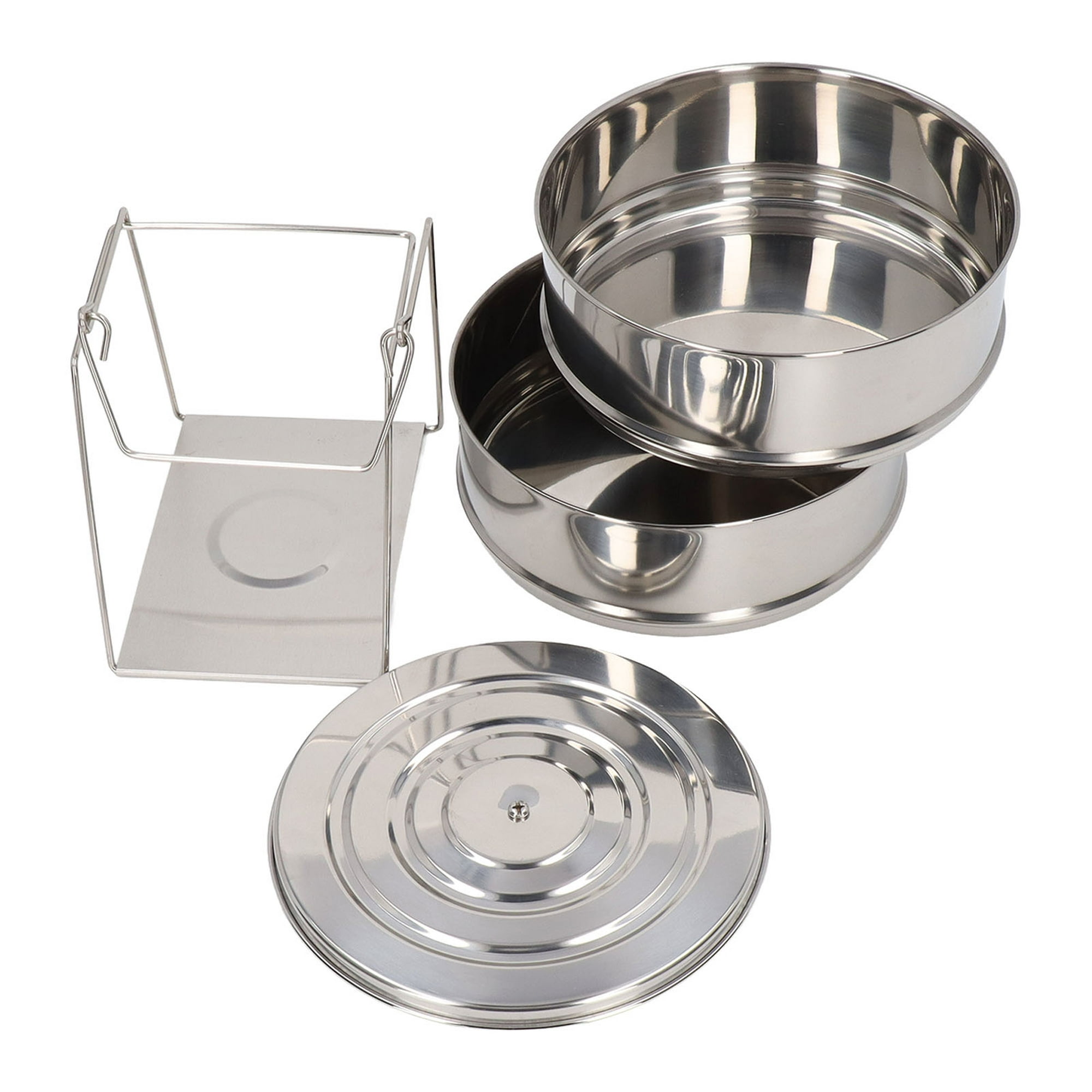 Giantex Olla de vapor de acero inoxidable de 4 capas para cocinar sopa y  cocinar al vapor de alimentos con tapa de vidrio templado, 2 septos  humeantes
