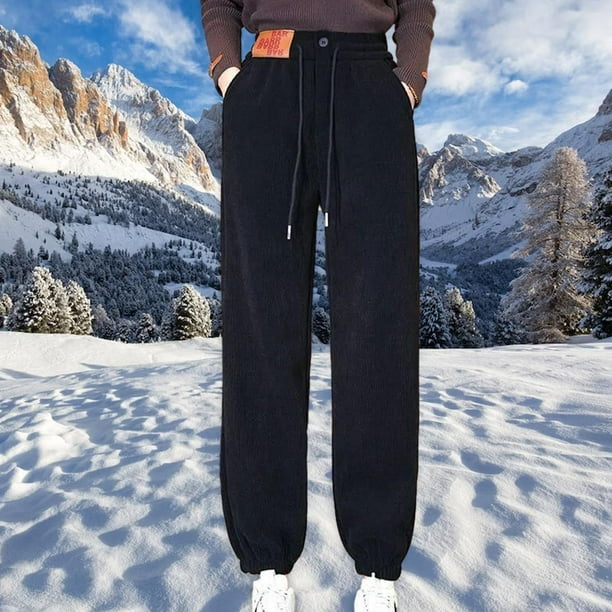  Pantalones deportivos gruesos para mujer, de invierno