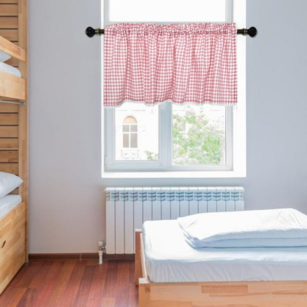 Cortina de cocina, 2 paneles de cortinas de 45 pulgadas de largo, cortinas  de tablones de madera rústica, cortinas con bolsillo para barra, cortinas