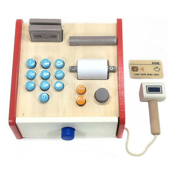Caja registradora de juguete Juego con música Cajero Tienda de comestibles  Supermercado Interactivo Playset para niños Regalo Juguete Azul
