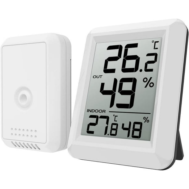 Termómetro higrómetro digital, monitor de temperatura para interiores y  exteriores, medidor de humedad de temperatura de oficina en casa, pantalla