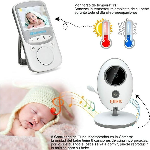 Cámara de vigilancia inalámbrica con intercomunicador de audio  bidireccional y monitor de cuidado del bebé