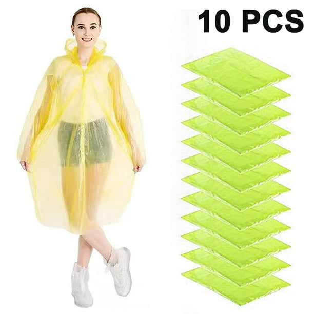 Hombres Mujeres Lluvia Poncho Impermeable Desechable Con Capucha  Impermeable Chaqueta 10PCS