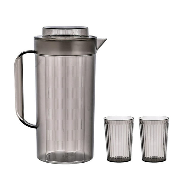 2 jarras de vidrio con tapas, recipientes de jugo de 1 litro con tapas para  nevera, jarra de bebidas transparentes para agua, jugo, leche, limonada