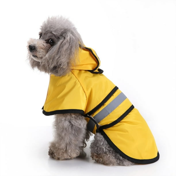 Chubasquero impermeable reflectante para perro, poncho ligero y  transpirable con capucha, chaqueta impermeable con correa ajustable para el  vientre y