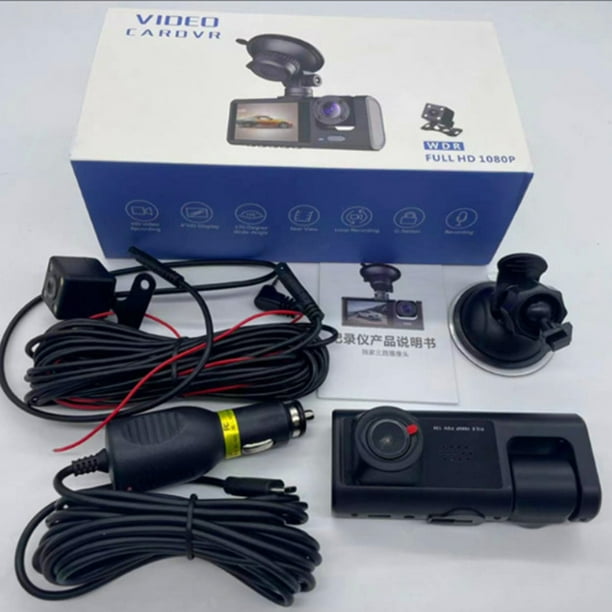 V7 Cámara de tablero de 360°, cámara de coche de 4 canales FHD 1080Px4  frontal izquierda derecha trasera, cámara de tablero de lente ajustable  para