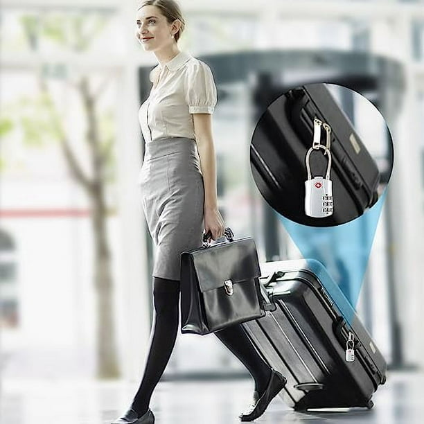 Paquete de 2 candados para equipaje (gris), candado de seguridad de 3  posiciones, candado combinado, candado combinado para maletas de viaje JM