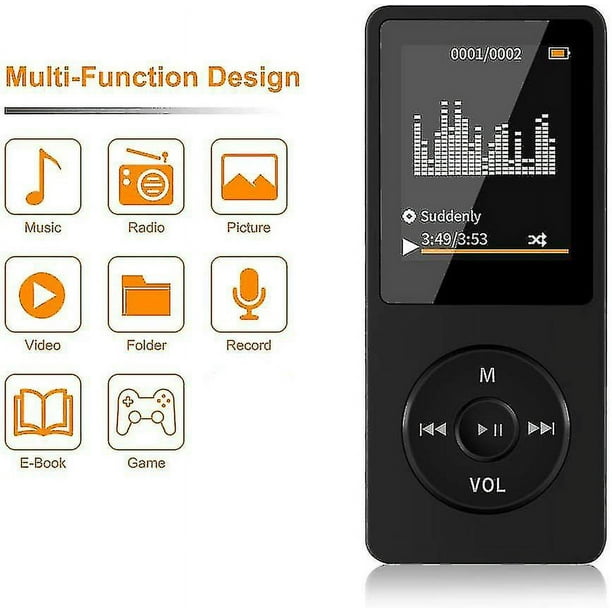  Reproductor de música MP3 con altavoz, radio FM/libro