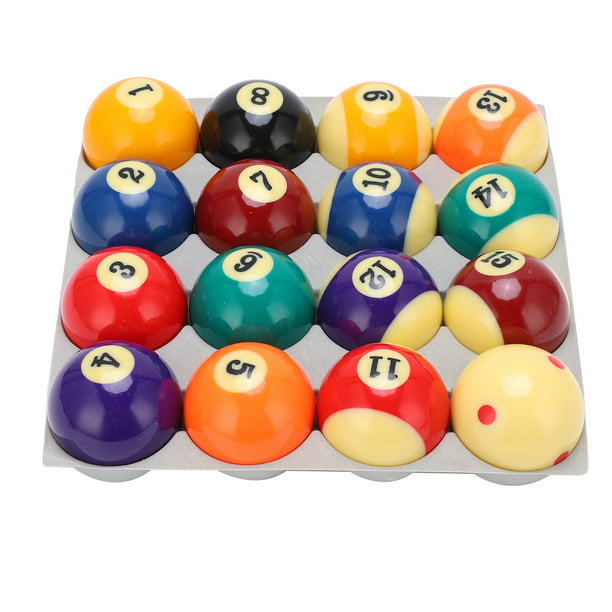 Juego de bolas de billar de tamaño reglamentario – Viene con bola de taco  profesional y estuche plateado – Juega 8 bolas y 9 bolas – 17 piezas –
