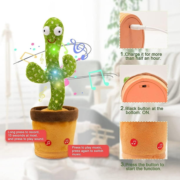 Juguete De Cactus Para Bebés, Repite Lo Que Dices, Canta Y