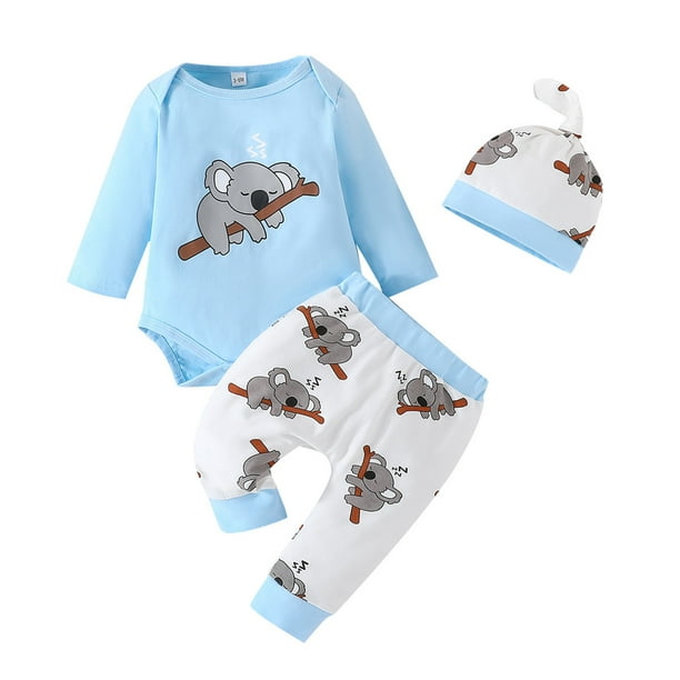 Conjunto de ropa para bebé recién nacido con estampado de peces y pantalones