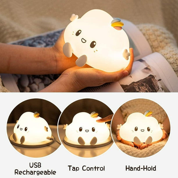 Veilleuse LED Cloud 4 modes pour enfants en silicone souple 1200 mAh  rechargeable veilleuse portable pour chambre à coucher