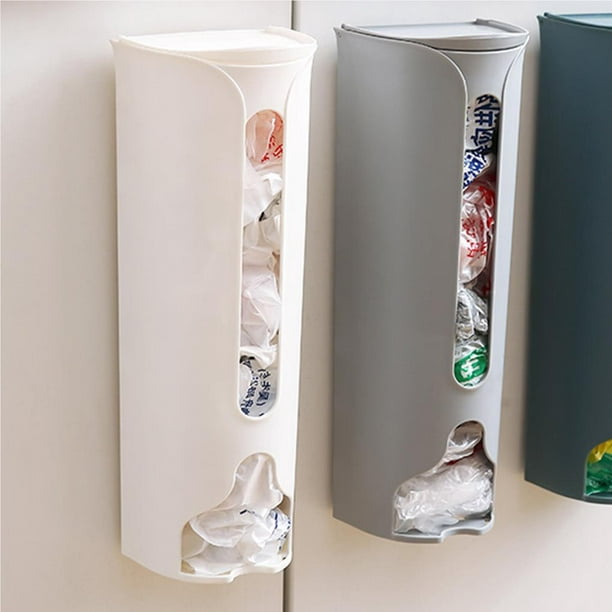 Organizador de bolsas de plástico para almacenamiento de basura,  dispensador de basura montado en la pared