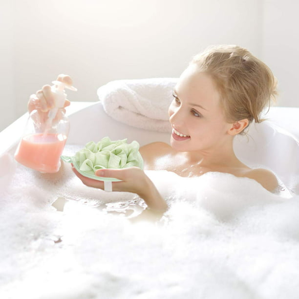  Pelota de baño exfoliante corporal de ducha de baño, esponja de  baño suave para limpieza corporal, esponja de ducha de lufa, esponja de baño  de lufa, esponja de baño : Belleza