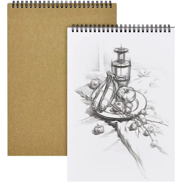 Cuaderno de Dibujo A5, Pack de 2 Sketchbook A5 en Espiral, 60