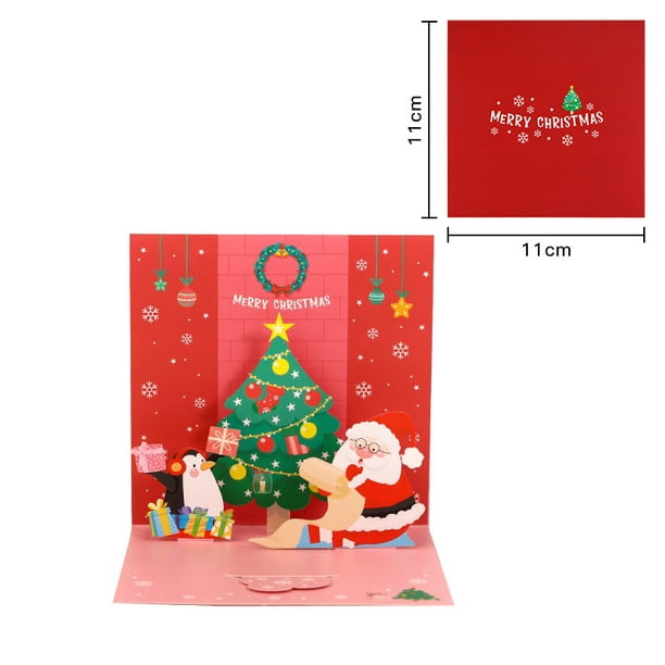 RV 3 tarjetas de felicitación de Navidad tridimensionales, regalos