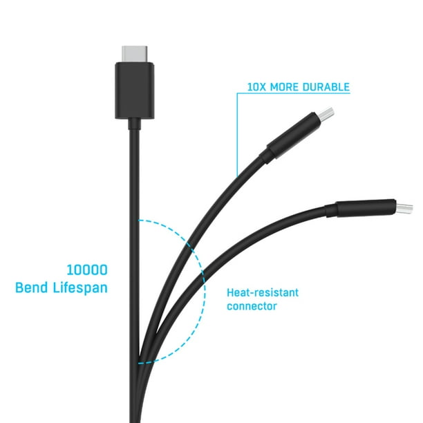 Cable de carga 2 en 1 3m para consola fuente de Likrtyny alimentación tipo  C a prueba de polvo portátil decoración para PS5 Switch
