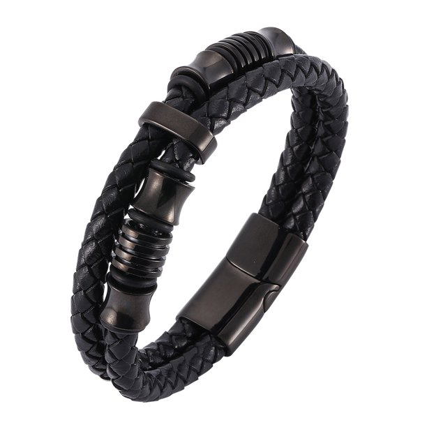 Levantando pesas, gimiendo. Pulsera de cuero Negro trenzado pulsera de  cuerda de amor Unbranded M