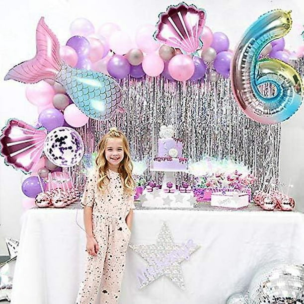Juego de globos de sirena Digital de 5 años y 32 pulgadas, decoración para  fiesta de cumpleaños y Ba Sincero Electrónica