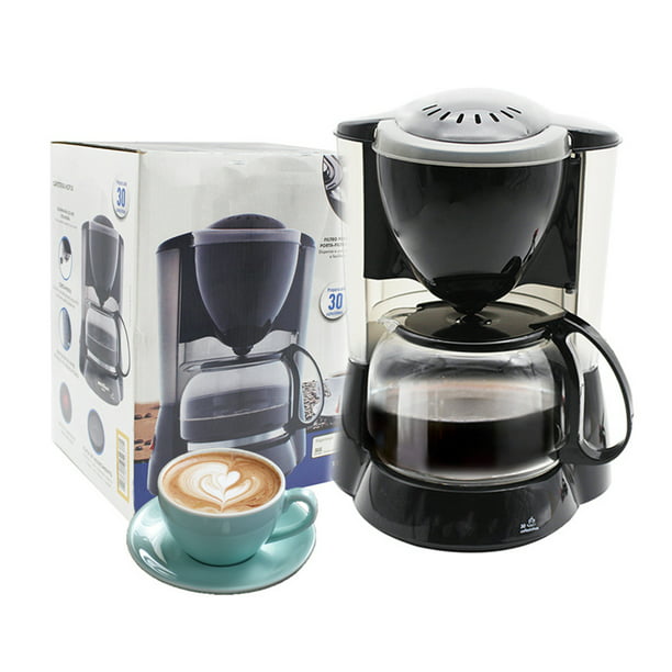 Mixpresso Mini cafetera compacta de goteo con cesta de preparación,  cafetera pequeña negra, una taza, regalo para hombres y mujeres (10.5 onzas)