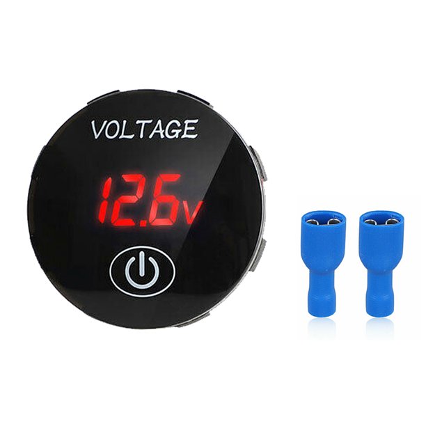 Voltímetro digital de 12 V CC para automóvil, pantalla LED, voltímetro de  energía, voltímetro de energía, medidor de voltios, impermeable, para