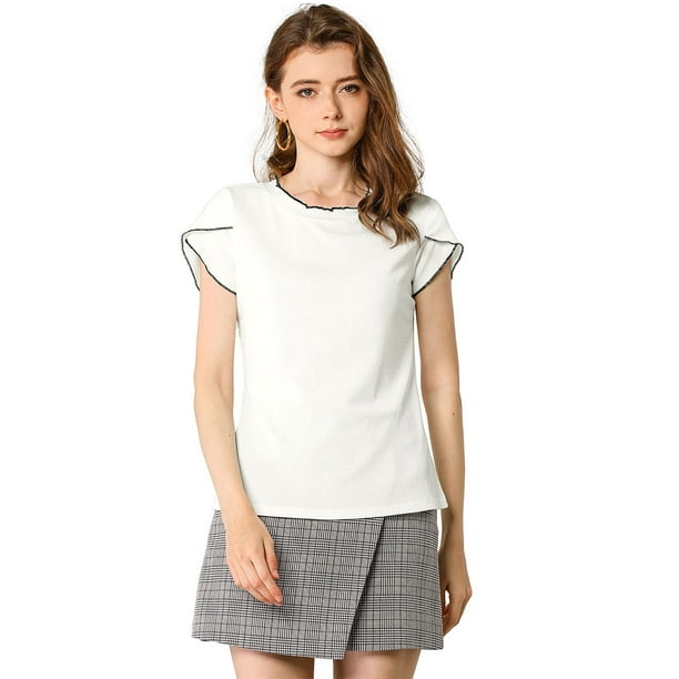 Camisa con Botones para Mujer de Manga Larga Camisa Casual blanco L Unique  Bargains Camisa