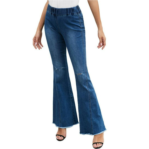  Jeans acampanados para mujer, de cintura alta