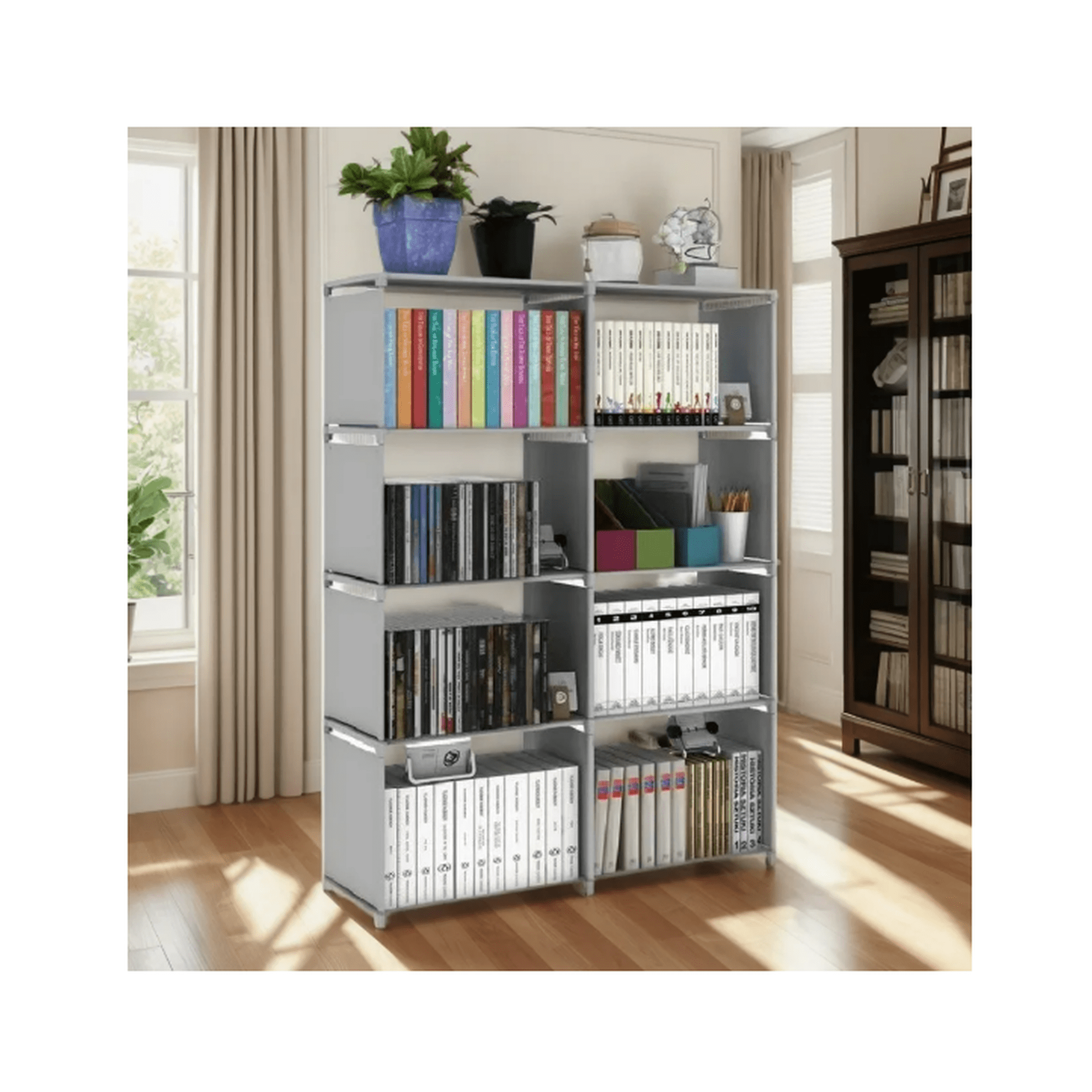 Librero y mueble organizador cubos multiuso ahorra espacio